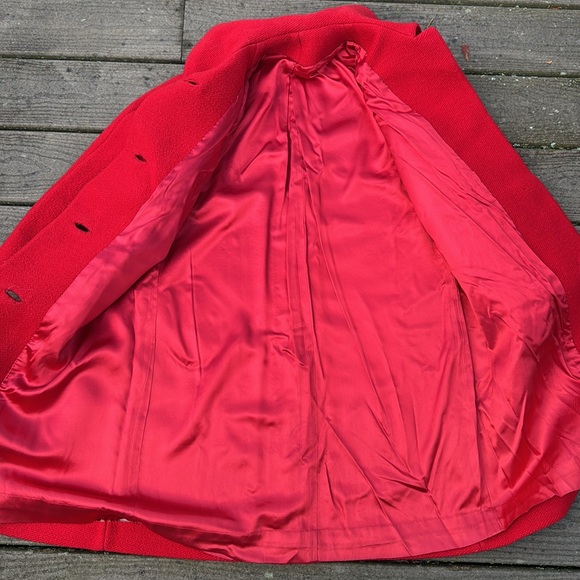 Vintage Red Wool Classic Coat - Picture 4 of 9